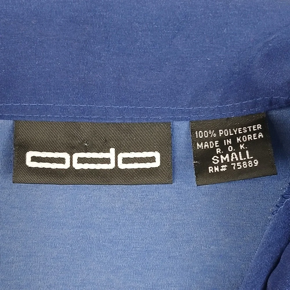 VTG ODO Small Mens Shirt Flames Tribal Y2K Embroidered 22x28‎